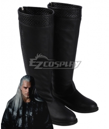 The Witcher Netflix Geralt Of Rivia Black Shoes Cosplay Boots