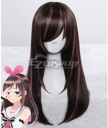 YouTuber Kizuna AI A.I.Channel A.I.Games Brown Pink Long Cosplay Wig