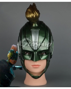 2019 Movie Captain Marvel Carol Danvers Blue Green Helmet Cosplay Accessory Prop