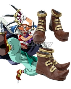 One Piece Joker Buggy Brown Cosplay Shoes