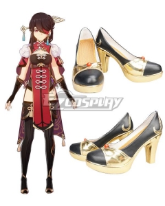 Genshin Impact Concert Online Beidou Black Golden Cosplay Shoes