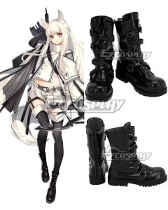 Arknights Platinum Black Shoes Cosplay Boots
