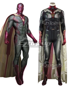 Marvel 2018 Avengers: Infinity War Vision Zentai Jumpsuit Cosplay Costume