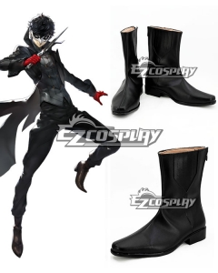 Persona 5 Joker Protagonist Akira Kurusu Ren Amamiya Black Shoes Cosplay Boots - A Edition