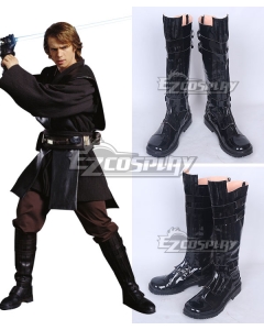 Star Wars Anakin Skywalker Darth Vade Black Shoes Cosplay Boots