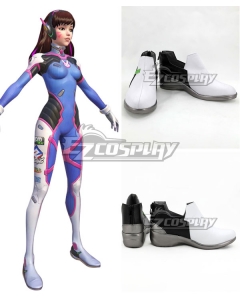 Overwatch OW D.Va DVa Hana Song Black White Cosplay Shoes