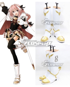 Fate Apocrypha Rider of Black Astolfo White Shoes Cosplay Boots