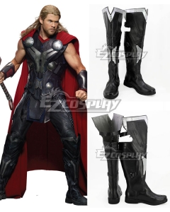 Marvel Avengers Age of Ultron Thor Odinson Black Shoes Cosplay Boots