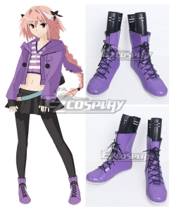 Fate Apocrypha Rider of Black Astolfo Purple Cosplay Shoes