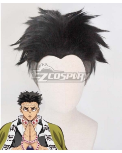 Demon Slayer: Kimetsu No Yaiba Gyomei Himejima Black Cosplay Wig