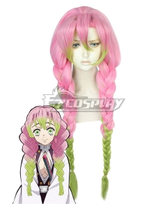 Demon Slayer: Kimetsu No Yaiba Kanroji Mitsuri Pink Green Cosplay Wig B Edition