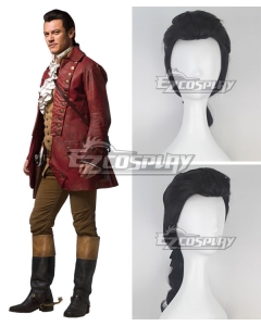 Disney Beauty and The Beast Gaston Movie 2017 Black Cosplay Wig