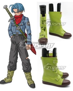 Dragon Ball Super Future Trunks Green Shoes Cosplay Boots