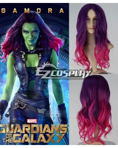 New Movie Guardians of the Galaxy Gamora Long Wavy Gradient Purple & Pink Cosplay Wig