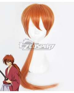 Rurouni Kenshin Himura Kenshin Orange pigtail Wig Style Cosplay Wig &J