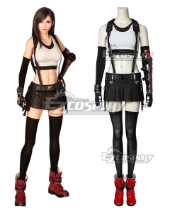 Tifa Lockhart From Final Fantasy Ⅶ Remake Cosplay Costume Shoes Women Blue Dress 