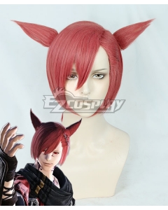 Final Fantasy XIV 5.3 G'raha Tia Red Cosplay Wig