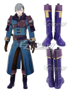 Fire Emblem Three Houses 5 Years Ashe Timeskip Blue Purple Shoes Cosplay Boots