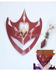 Genshin Impact Childe Tartaglia Mask and Earrings Cosplay Accessory Prop