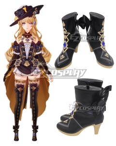 Genshin Impact Unknown blonde character Black Cosplay Shoes