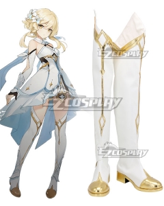 Genshin Impact Traveler White Shoes Cosplay Boots