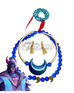 League of Legends LOL Spirit Blossom Aphelios Blue Necklace Bracele Earrings Cosplay Accessory Prop