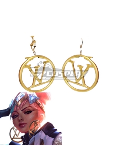 League of Legends LOL True Damage Qiyana Prestige Edition Earrings Earclip Cosplay Accessory Prop