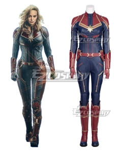 Marvel 2019 Movie Captain Marvel Carol Danvers Printed Cosplay Costume - A Edition