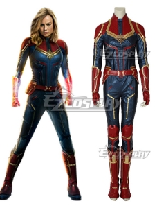 Marvel 2019 Movie Captain Marvel Carol Danvers Printed Cosplay Costume - B Edition