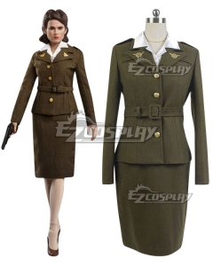 Marvel Captain America Peggy Carter Cosplay Costume