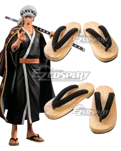 One Piece Wano Country Trafalgar D Water Law Black Cosplay Shoes