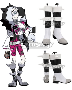 Pokemon Pokémon Sword And Shield Piers Black Grey Shoes Cosplay Boots