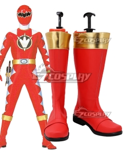 Power Rangers Dino Thunder Red Dino Ranger Red Shoes Cosplay Boots