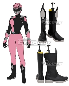 Power Rangers HyperForce HyperForce Pink Black Shoes Cosplay Boots