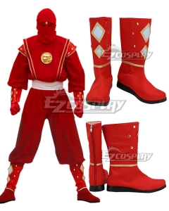 Power Rangers Red Ninjetti Ranger Red Cosplay Shoes