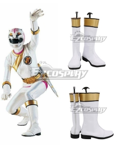 Power Rangers Wild Force White Wild Force Ranger White Shoes Cosplay Boots