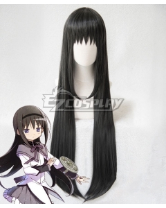Puella Magi Madoka Magica Homura Akemi Black Cosplay Wig