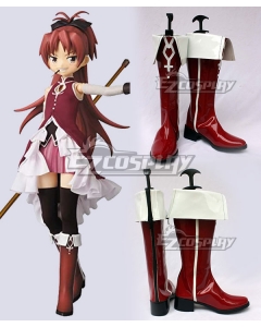Puella Magi Madoka Magica Sakura Kyoko Red Or Dark Red Cosplay Shoes