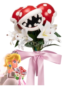 Super Mario Dyssey Princess Peach Wedding Outfit Bouquet Cosplay Accessory Prop