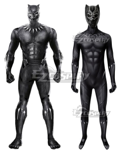 Marvel Black Panther 2018 Movie T'Challa Black Panther Zentai Jumpsuit Cosplay Costume