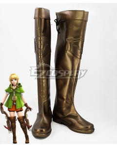 The Legend Of Zelda: Breath Of The Wild Linkle Brown Golden Shoes Cosplay Boots