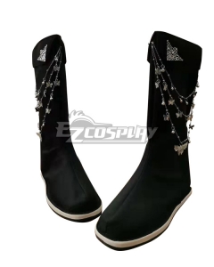 Tian Guan Ci Fu Heaven Official's Blessing Hua Cheng Black Shoes Cosplay Boots - Included Boot chain