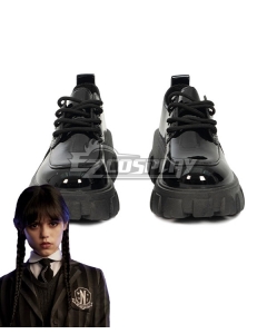 Wednesday The Addams Family (2022 TV Series) Wednesday Black Cosplay Shoes