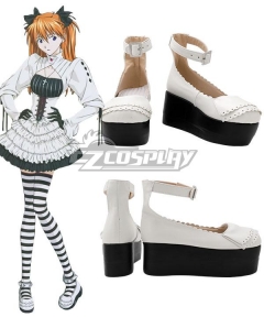Neon Genesis Evangelion EVA Asuka Langley Sohryu Lolita Fashion White Cosplay Shoes