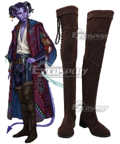 Critical Role Mollymauk Tealeaf Brown Shoes Cosplay Boots