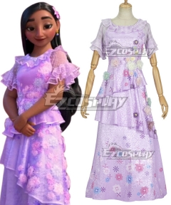 Disney Encanto Isabela Madrigal Cosplay Costume Purple Edition