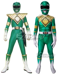 Kids Power Rangers Green Ranger Zentai Jumpsuit Cosplay Costume