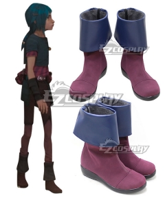 League of Legends LOL Arcane Young Jinx Brown Cosplay Shoes