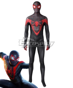 Marvel's Spider-Man: Miles Morales PS5 Suit V2 Halloween Black Jumpsuit Cosplay Costume