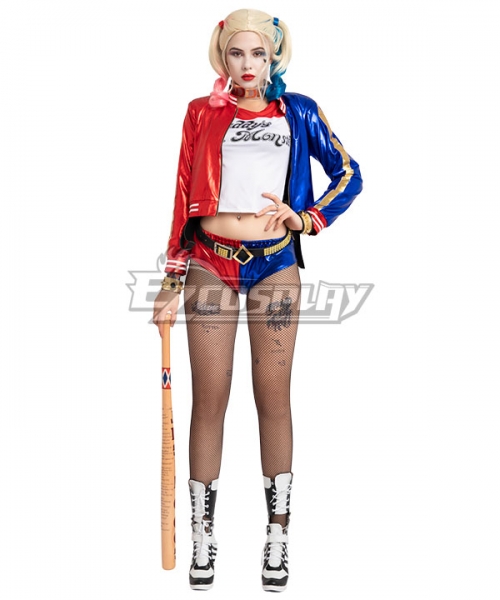 Suicide Squad Harley Quinn Fancy Dress Cosplay Costume Full Set Accessories 